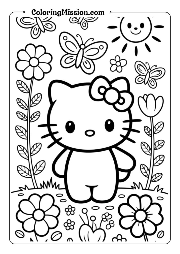 Hello Kitty in Garden