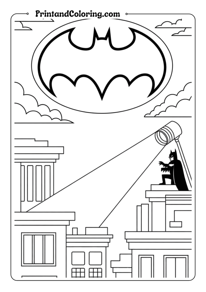 Bat-Signal in the Night SkyBatman Portrait