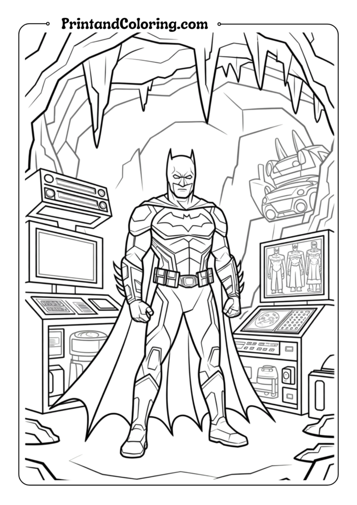 Batman in the Batcavevs Batman Face-off in the Batcave Batman Portrait