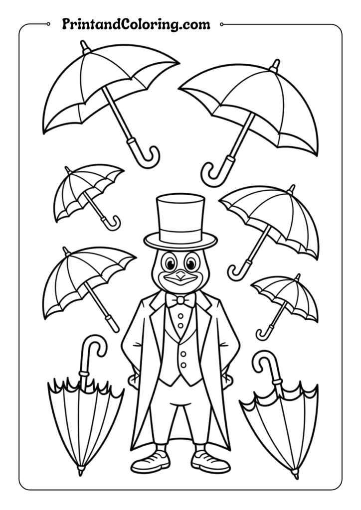 Penguin and His Umbrellas