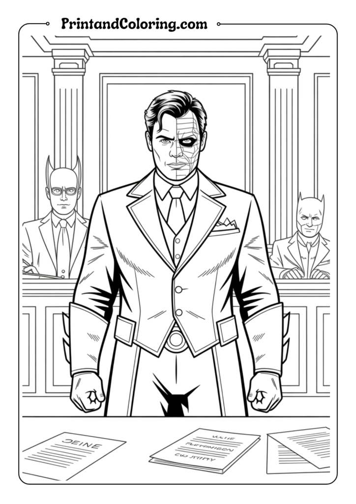 Two-Face Courtroom Drama Training Young Heroes-Face Courtroom DramaBatman Portrait