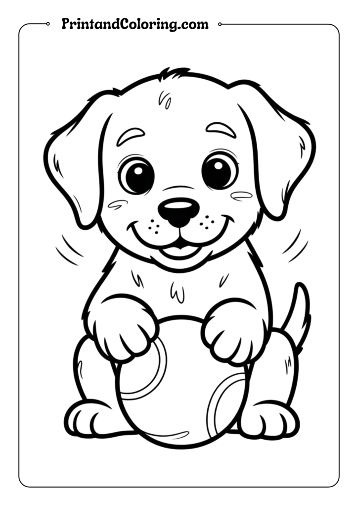 Playful Labrador Puppy with Ball